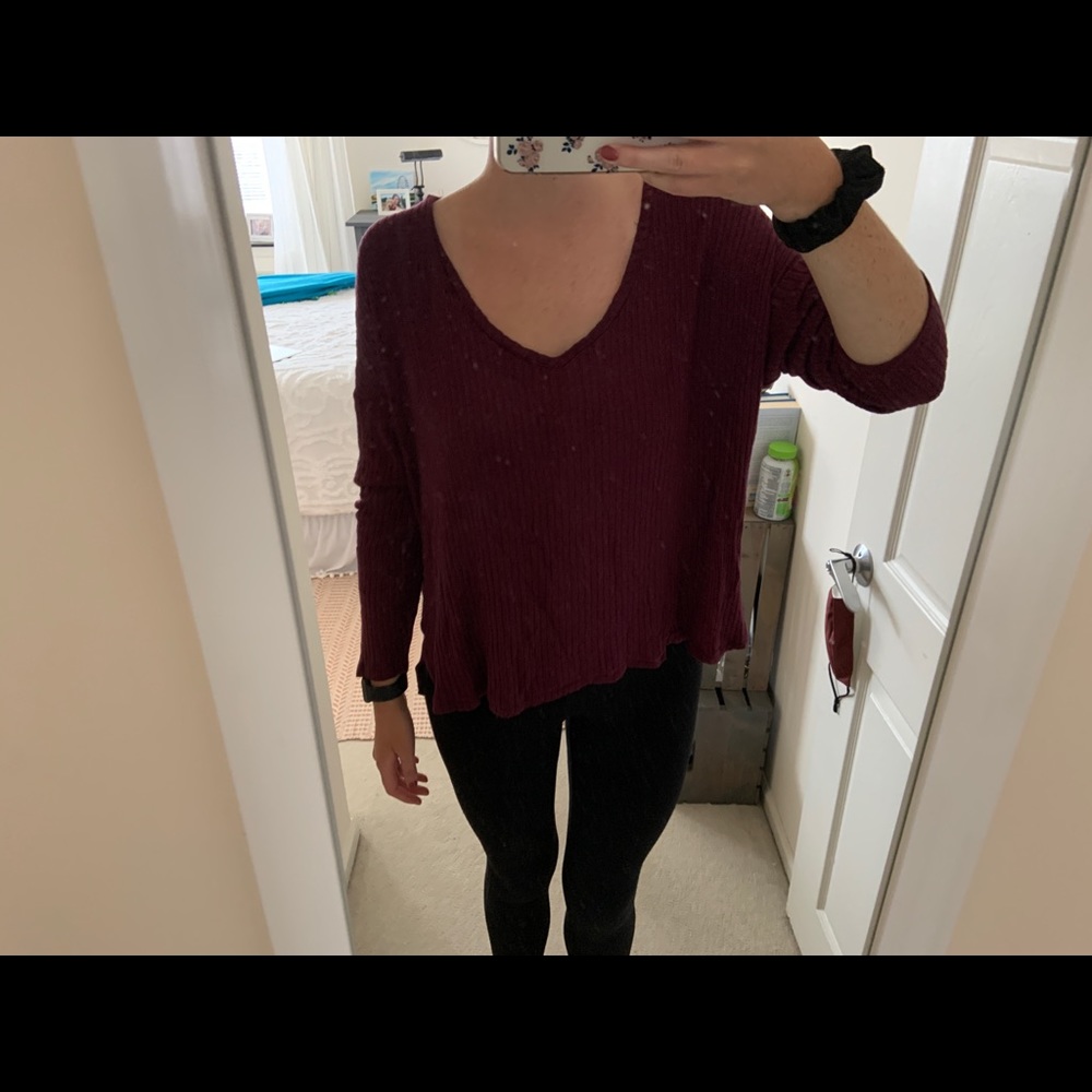 AE Off the Shoulder Ribbed Sweater - Picture 3 of 5